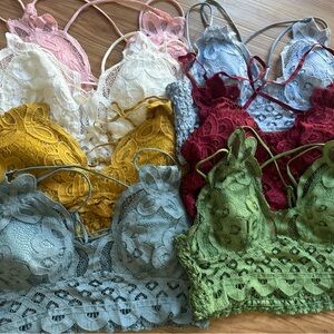 Zenana Lace Bralette Set - Multicolor